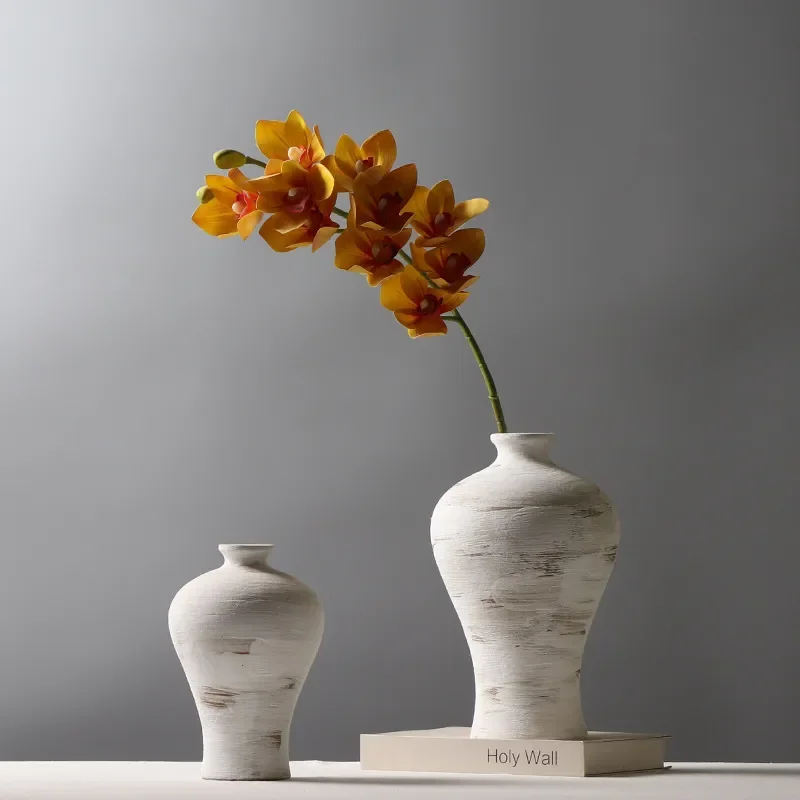 for Chinese Retro Plum Vase Creative Flower Arrangement Ceramic Vase for B&B Tea Room Decorative Art Ornaments Powder Induced