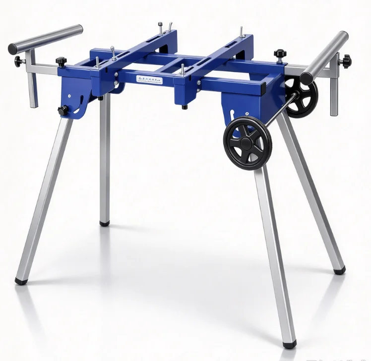 Aluminum Miter Saw Stand Portable Worktable Bracket Cutting Machine Base Frame Support Woodworking Tool Angle Adjustable Heavy