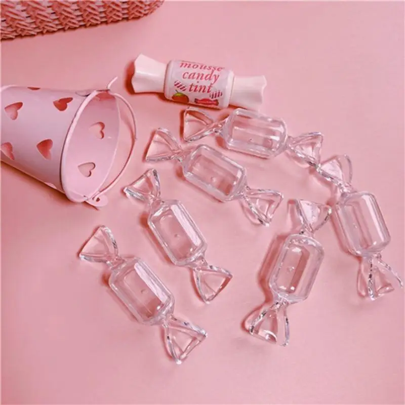91AF 10 Pieces Clear Plastic Bead Storage Containers Candy-Shaped Mini Storage for Case Portable Empty Jewelry Ring Box