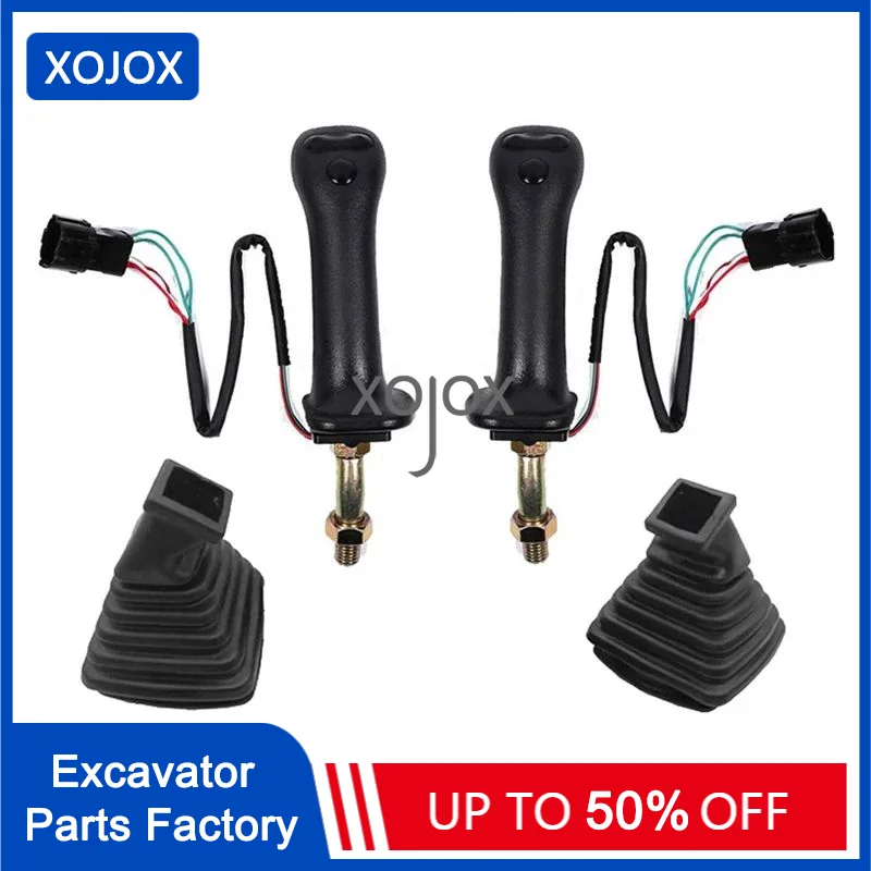 

XOJOX 3 Buttons Excavator Joystick Assy Handle Gears With Dust Cover For Daewoo Doosan DH DX150 215 225 300 370-9C