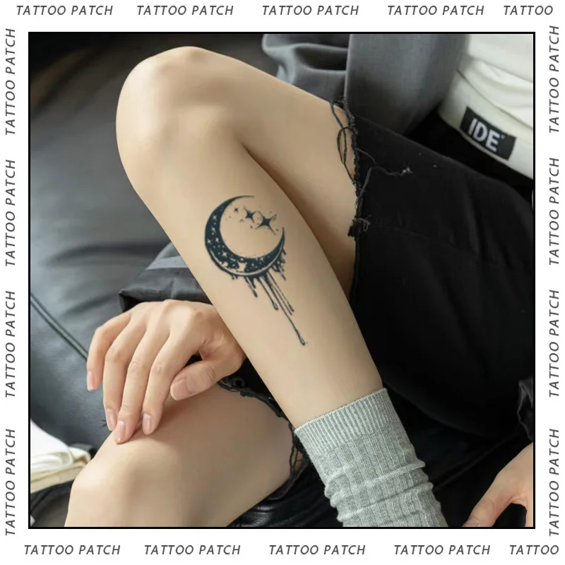 New Dark Moon Series Herbal Juice Tattoo Stickers Female Waterproof Lasting Semi-permanent English Letters Wrist Small Tatuaggi