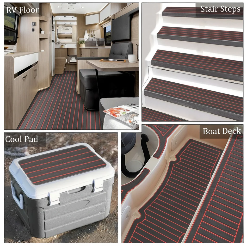 2400x1120x5 مللي متر فو خشب الساج إيفا رغوة قارب لاصق قوي الأرضيات وسادة البحرية التزيين ورقة وسادة عدم الانزلاق يخت حصيرة لقارب جت سكي