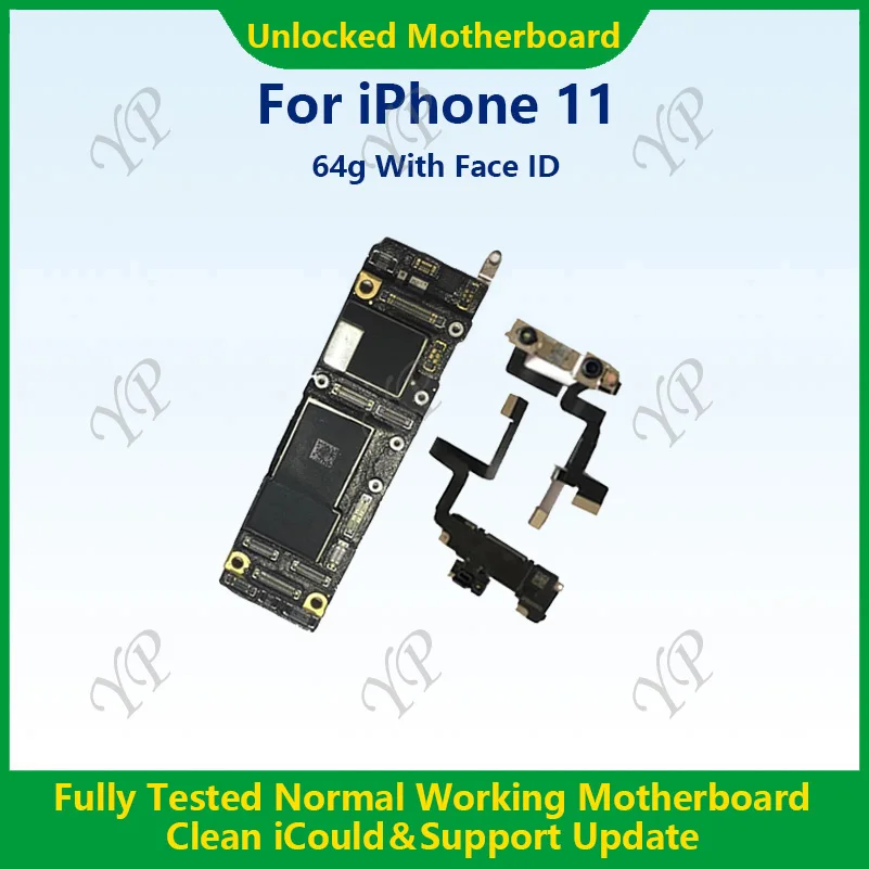 New! Fully Tested Authentic Motherboard For iPhone 11 Pro Max 64g/256g Unlocked Mainboard Without Face ID Clean iCloud Fast