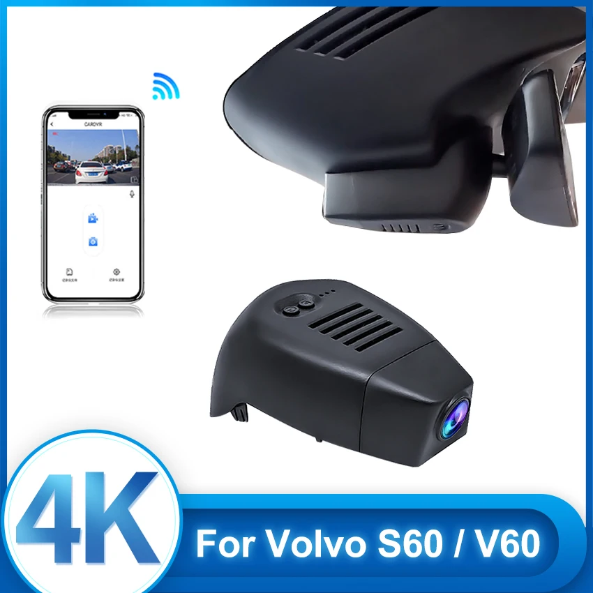 For Volvo V60 S60 2020-2022 Front and Rear 4K Dash Cam for Car Camera Recorder Dashcam WIFI Car Dvr Recording Devices Accessorie