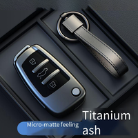 Titanium Gray for Audi A1 A3 8P 8L A4 A5 B6 B7 A6 A7 C5 C6 4F Q3 Q5 Q7 Q8 TT S3 S4 S6 RS Flip Car Key Case Cover Accessories