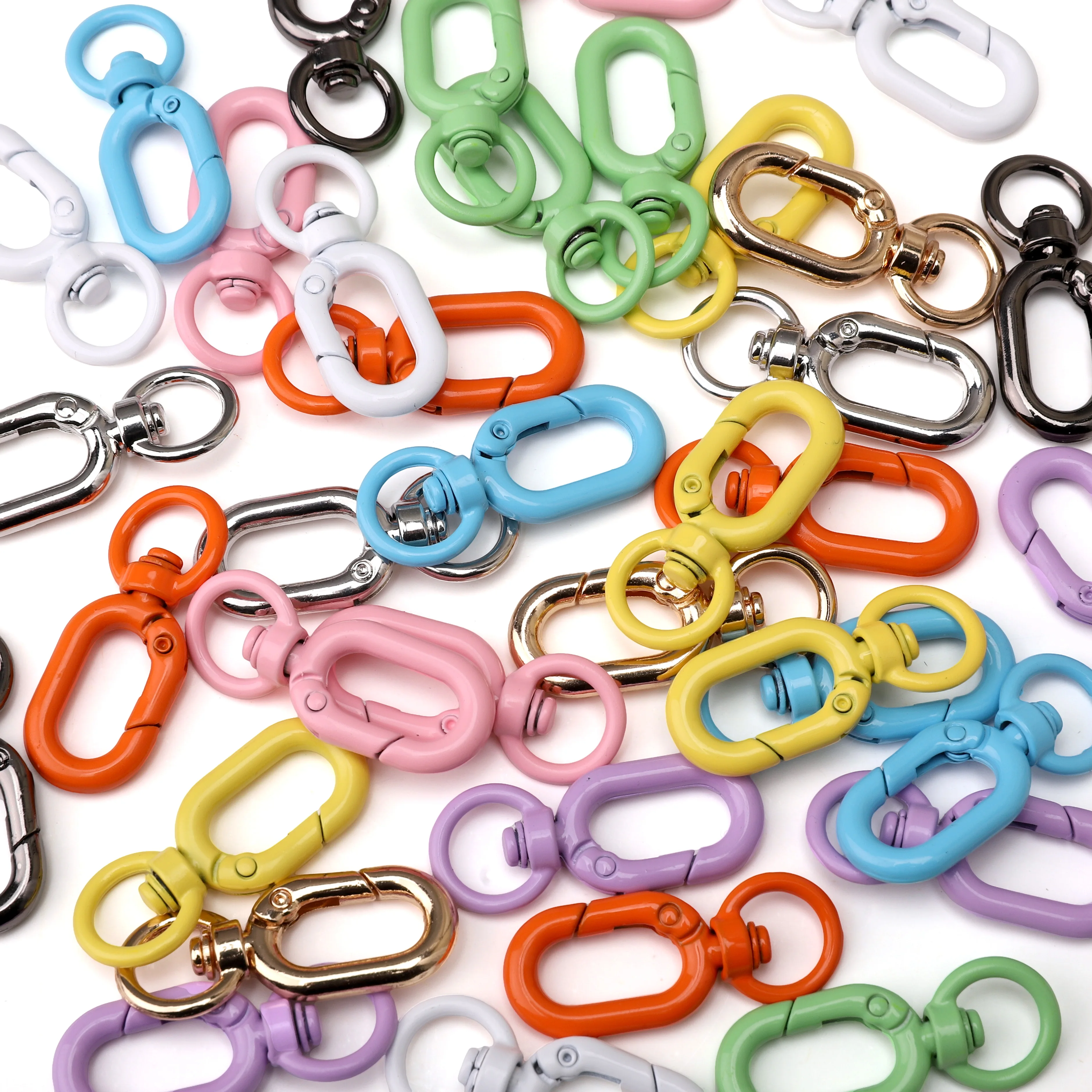 1개 16x39mm 합금 스프레이 페인트 8자형 버클 키체인 연결고리 펜던트 클라스프 쥬얼리 DIY 공예 제작 액세서리