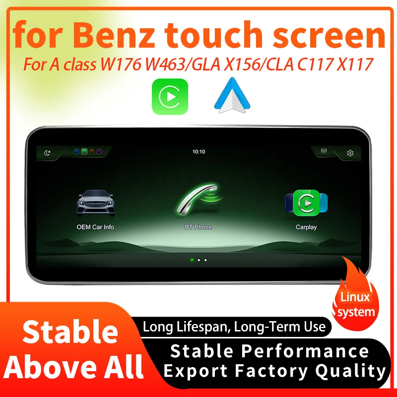 Wireless Carplay Android Auto  for Mercedes Benz W176 C117 X117 X156 W463 Class A Gla Cla 2013-2019  Touch Screen Car Multimedia