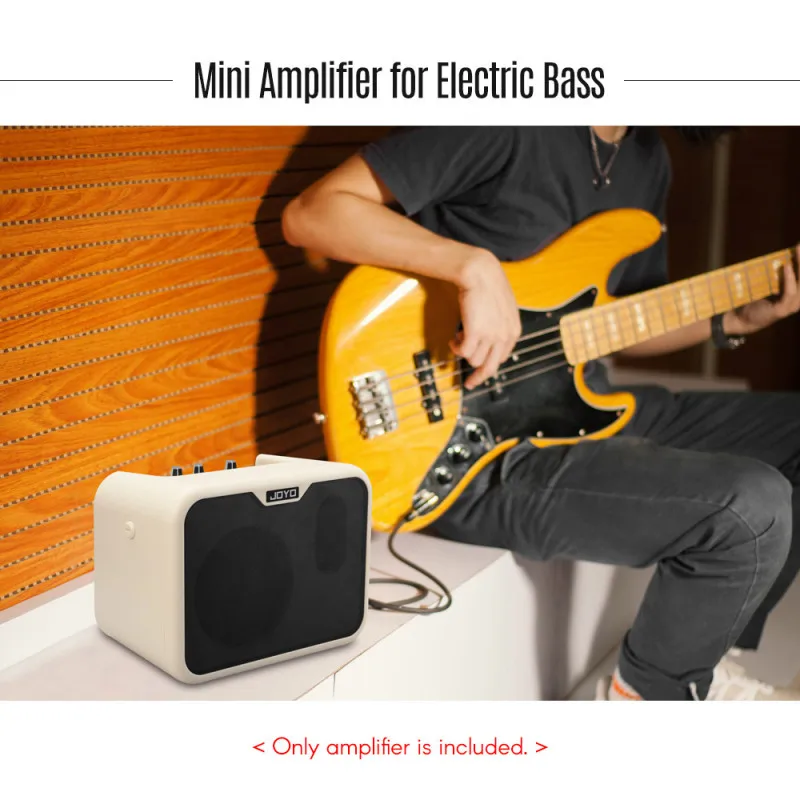 JOYO MA-10B Mini Portable Electric Bass Amplifier Speaker Bass Amplifier Amp Normal/Drive Dual Channels with Power Adapter