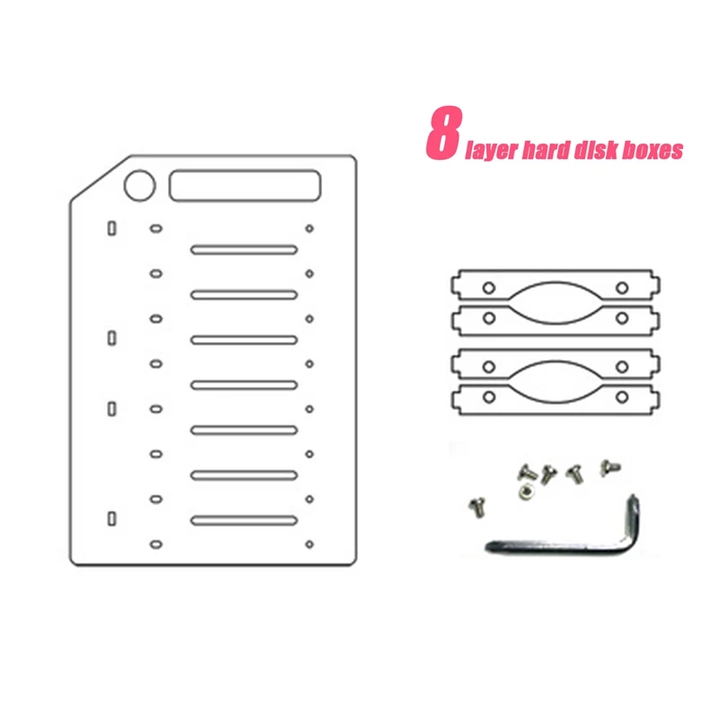 3.5 Inch HDD Hard Drive Cage 8X3.5 Inch HDD Cage Rack DIY Hard Disk Case For BTC Mining Computer Storage Expansion