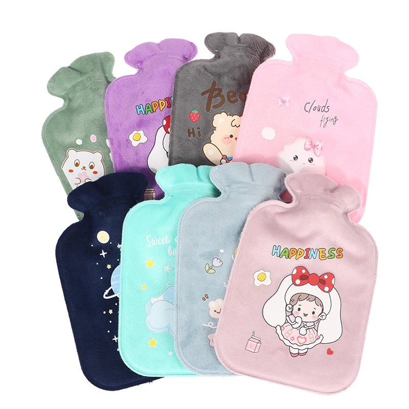 

Cartoon Plush Rabbit Bear Cat Hot Water Bottle Water Filling Velvet Portable Student Hand Warmer Cute Warm Water Bag