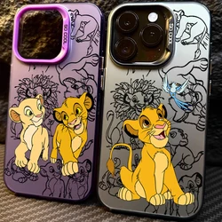 Disney lew król Nala dla Apple iPhone 15 14 13 12 11 XS XR Pro Max Plus kolorowe srebrne etui na telefon komórkowy