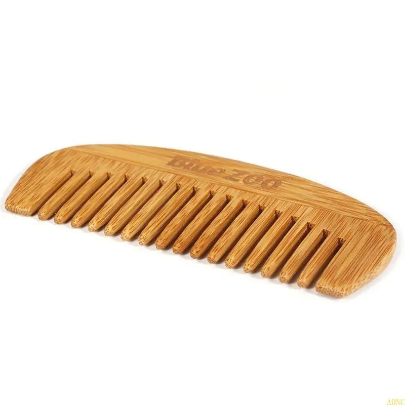 A0NC 12 longitud mini portátil natural bambú madera peinados madera forma curvada