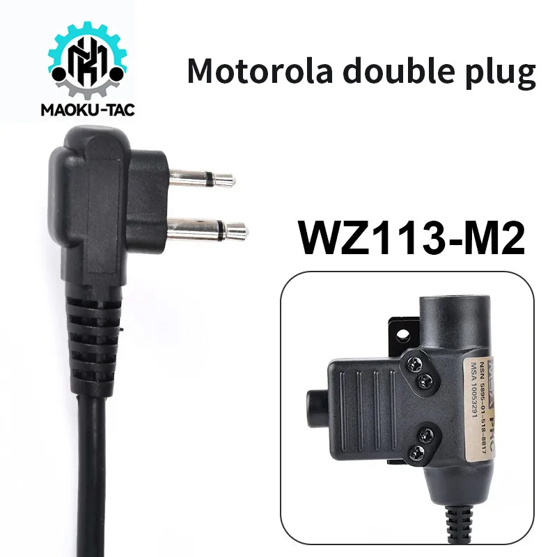 Tactical U94 PTT Headphone Adapter, Comunicação ao ar livre Headset, Intercom Acessórios, Motorola 2 Yeasu Midland Plug