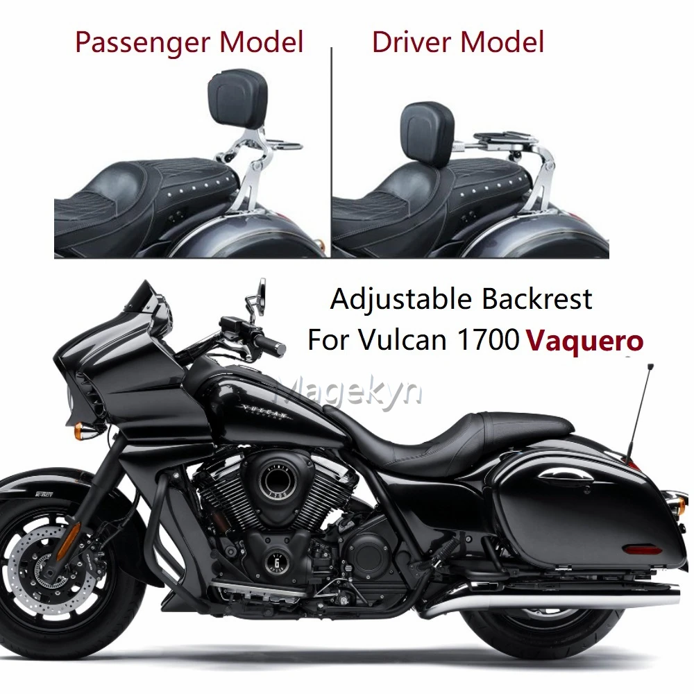 Uniwersalny regulowany odpinany kierowcy Rider pasażera oparcie Sissy Bar dla Kawasaki Vulcan 1700 VN1700 Vaquero ABS