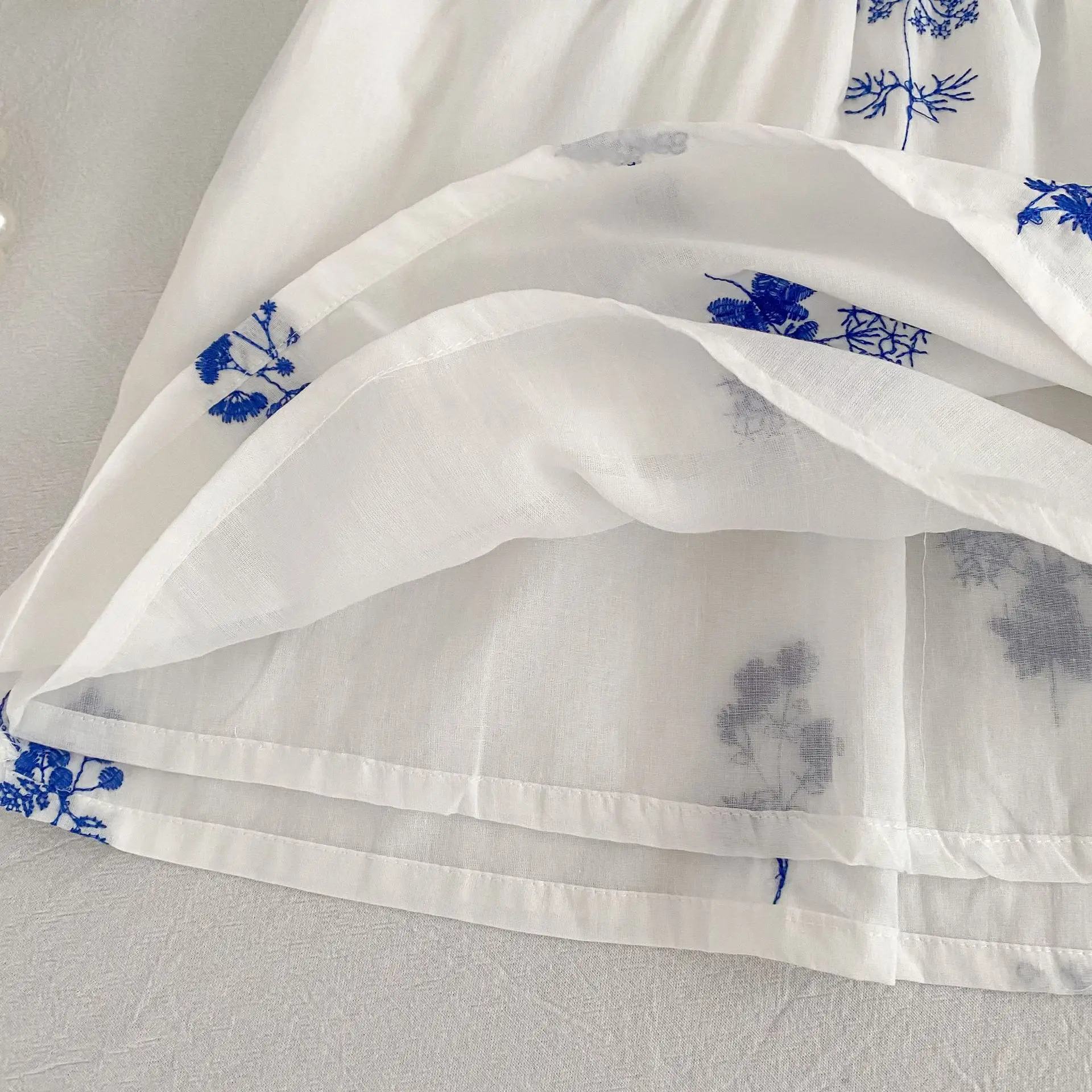 Sommer Neuer Stil 2-6 Jahre Mädchenkleid Kurzarm Babykleidung Kinderkleid Koreanisches Besticktes Mädchen Retro Schwesterkleid – Detail 21