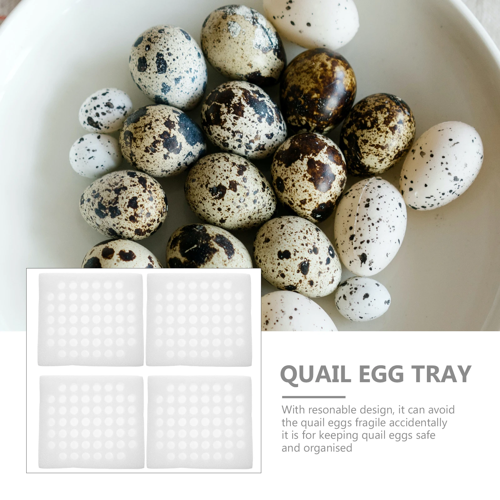 

Pearl Wool Quail Eggs Tray 52Pcs Egg Holder Storage Container Perfect Size For Home And Store White