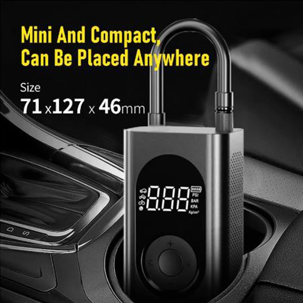 1PC Wireless Air Compressor 12V Car Air Pump Smart Portable Tire Inflator Pressure Gauge Electric Car Motorcycle Bicycle Pump