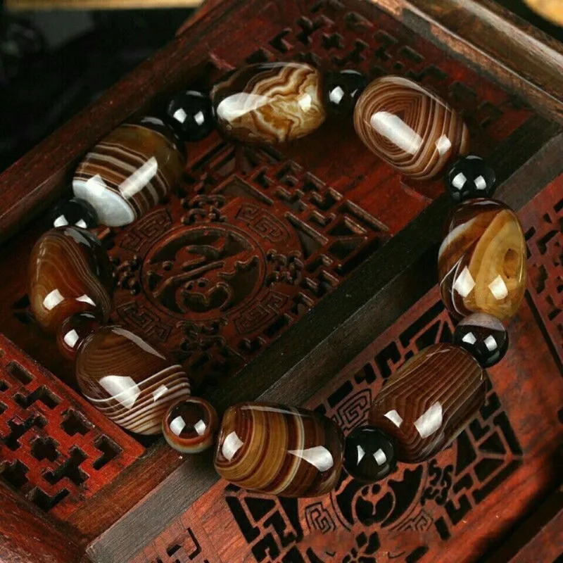 

Natural Silk Agate Bracelet, Fashionable and Versatile Bracelet for Both Men and Women