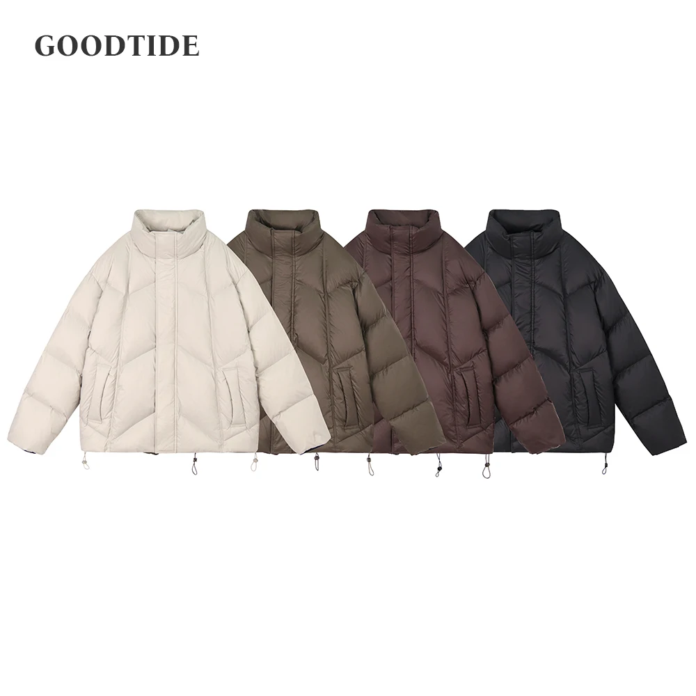 

Fashion Men's 90 White Duck Down Down Jacket 2025 Winter New Windproof And Cold-resistant Solid Color Bread Coat Top Jacket
