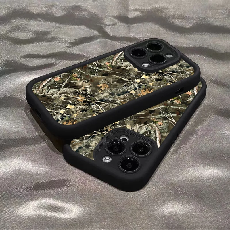 Casing Ponsel Sederhana Kamuflase Hutan untuk Xiaomi Redmi Note 14 13 12 Pro Plus 4G 5G 14C 13C 12C 11 11S 10 10S 12S Sampul Tahan Benturan