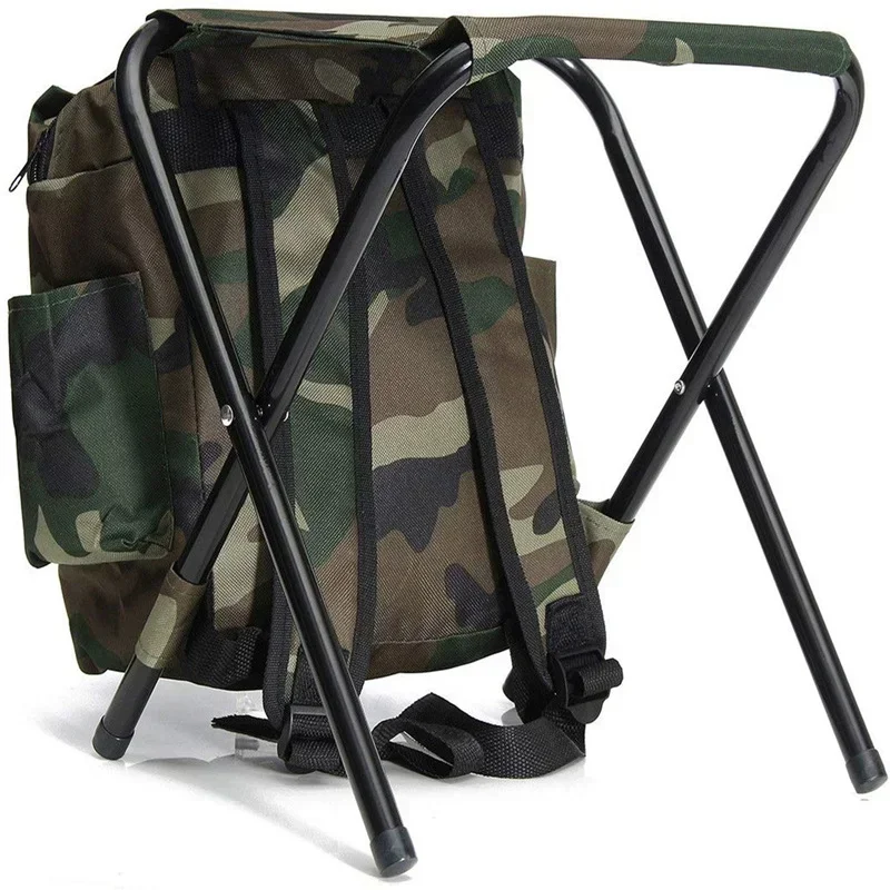 Portable Folding Fishing Chair Bag Fishing Backpack Chair Stool Wear-resistantv for Outdoor Hunting Climbing Camping Equipment