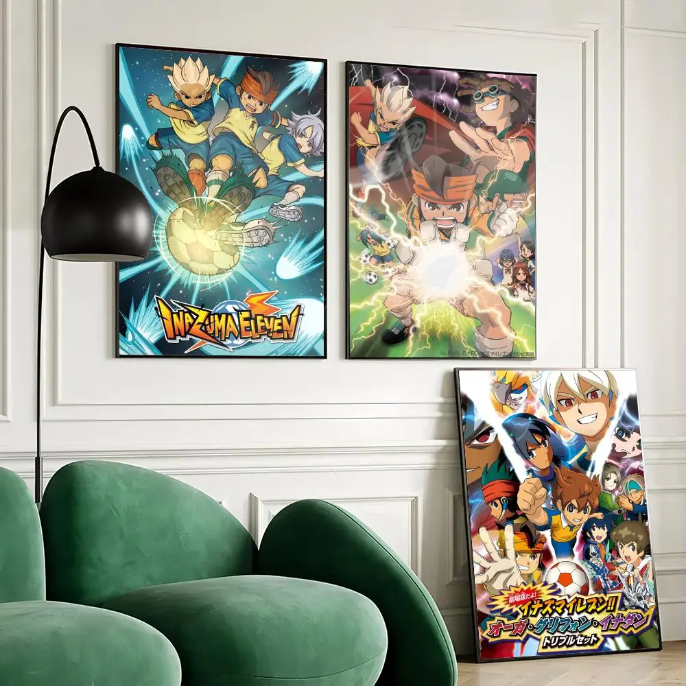 I-Inazuma Eleven Classic Anime Poster Stickers Painting Mural Wall Decals for Bedroom Living Room Home Self-Adhesive Decor Gift