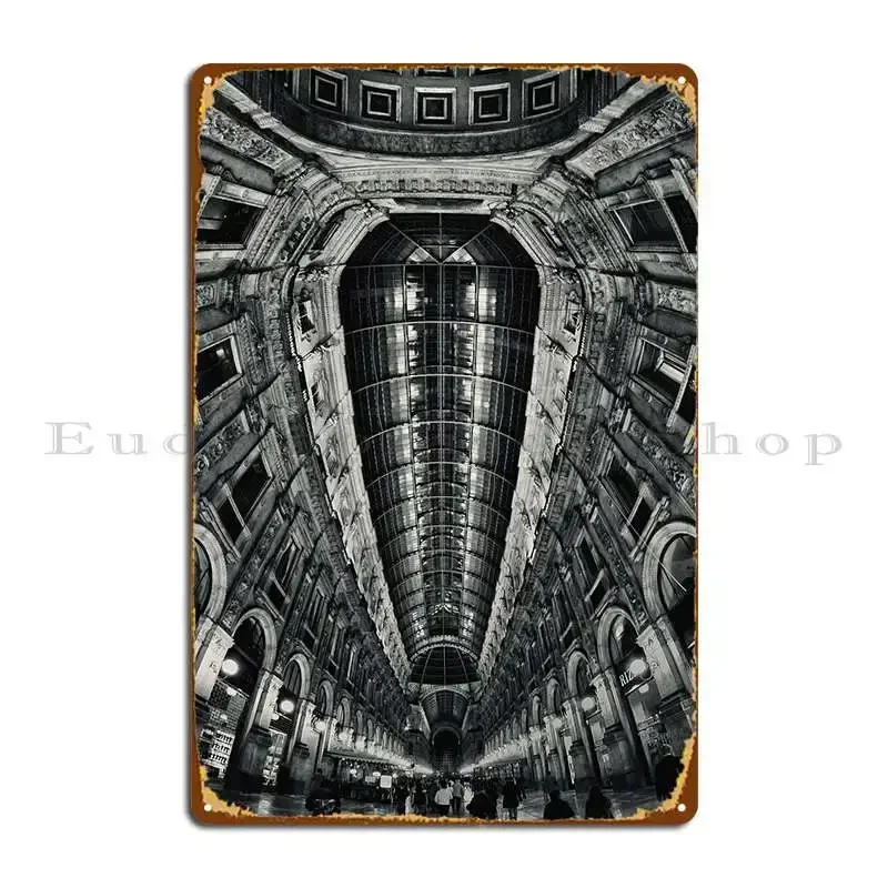 The Galleria Vittorio Emanuele II In Milan, Italy. Metal Sign PaintingGarage Living Room Printing Classic Tin Sign Poster