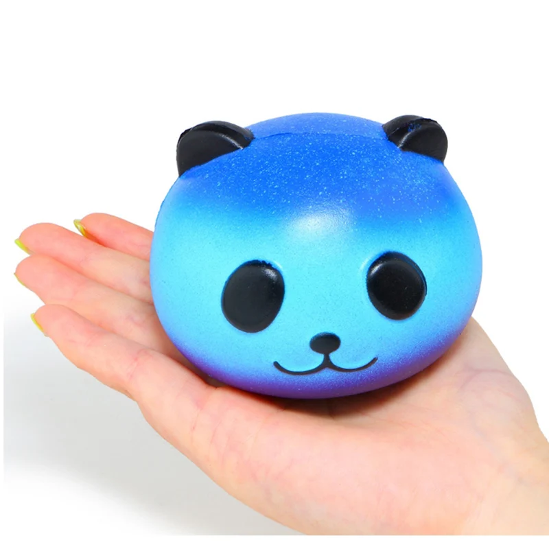 Jumbo Squishy Colorful Galaxy Panda Cute Slow Rising Stress Reliever Soft Squeeze Toy PU Bread Scented Xmas Fun Gift for Kid