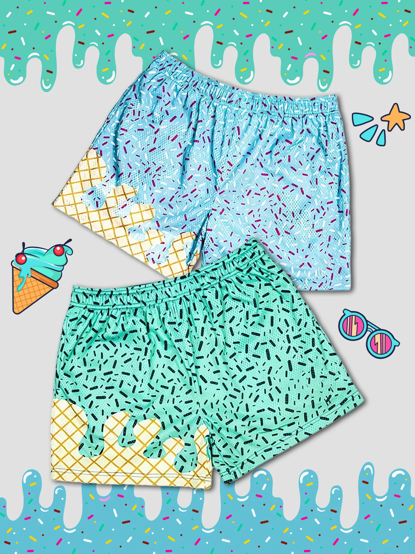 Y2k الوردي الآيس كريم السراويل للنساء اليوغا السراويل مريحة شبكة النسيج السائق السراويل للجنسين شورت كشكش