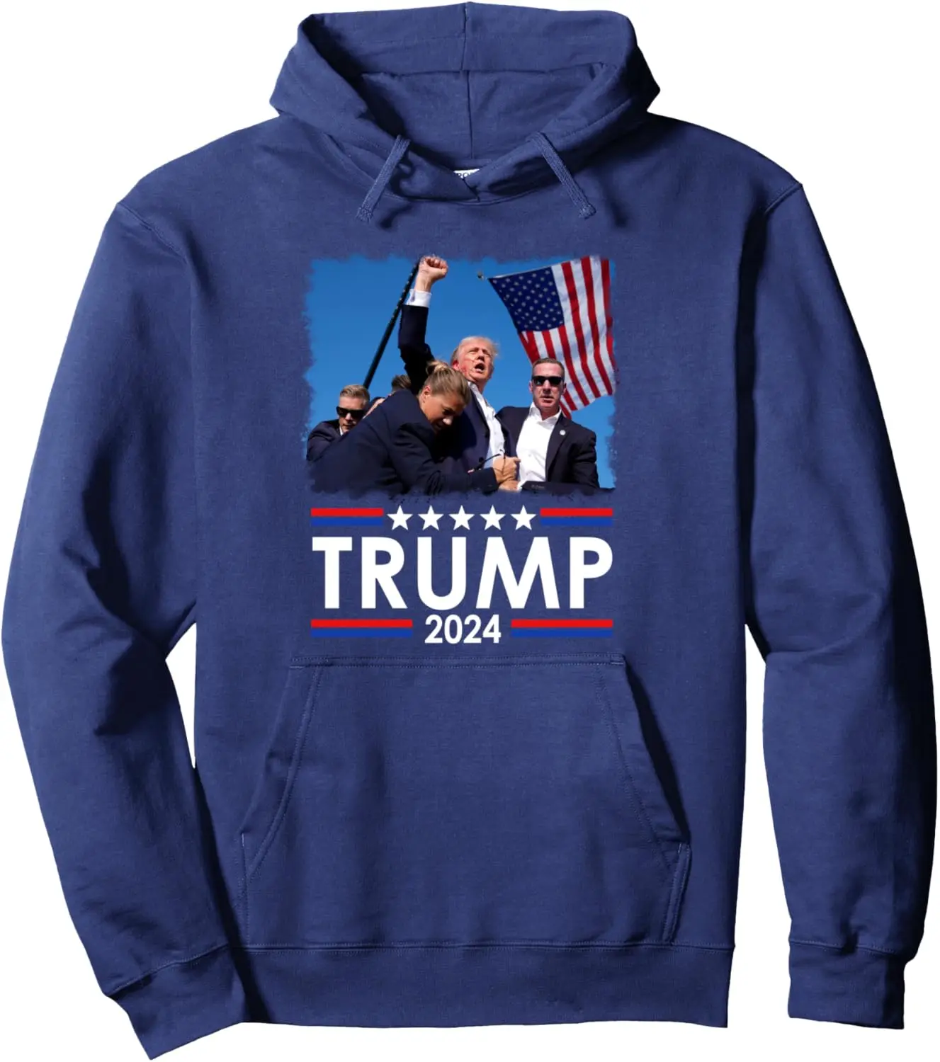 Trump Fist Pump Shot At Trump 2024 Trump Survives Rally Pullover Hoodie Print on Demand Hoodies Unisex Autumn Streetwear Hoodie