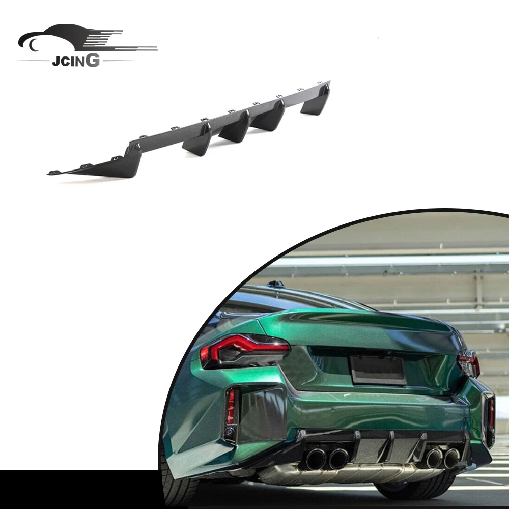 

For BMW G87 M2 Coupe 2022UP REAL CARBON Rear Bumper Diffuser Lip Spoiler Bodykit (3fins)