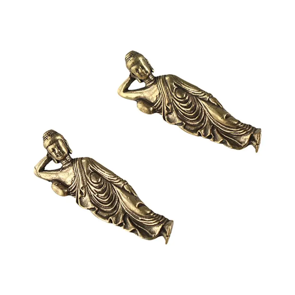 Mini Shakyamuni Buddha Ornament Retro Pure Copper Lying Shakyamuni Miniatures Attractive Brass Buddha Statue Office