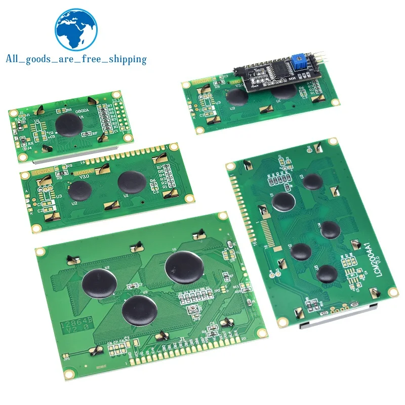 TZT LCD1602 LCD 1602 2004 12864 module Blue Green screen 16x2 20X4 Character LCD Display Module HD44780 Controller