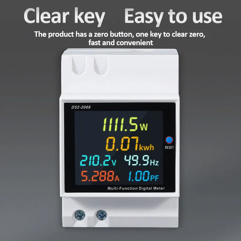 Imagem -03 - Medidor de Frequência de Energia Elétrica em Monitor ca Corrente de Tensão Fator de Potência Ativo Kwh Volt Amp 110v 220v 380v 100a