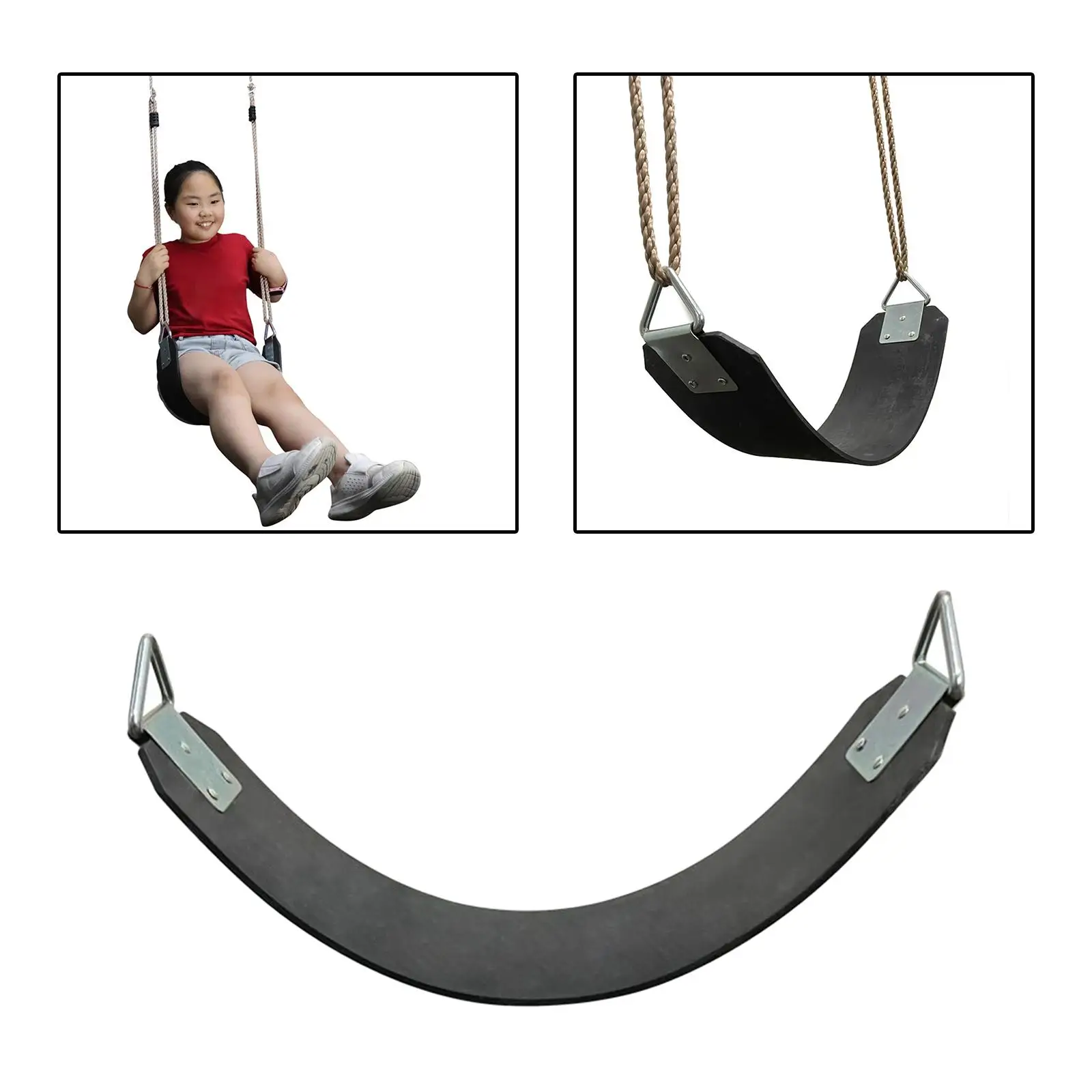 Replacement Swing Seat Garden Swings with Metal Triangle Rings Hanging Swing Yard Swing for Playground Gym Backyard Garden Yard