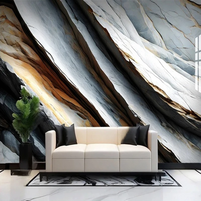 Custom 3D Mural Modern Marble Pattern Wallpaper For Living Room Bedroom Entrance Background Home Decor Wall Painting