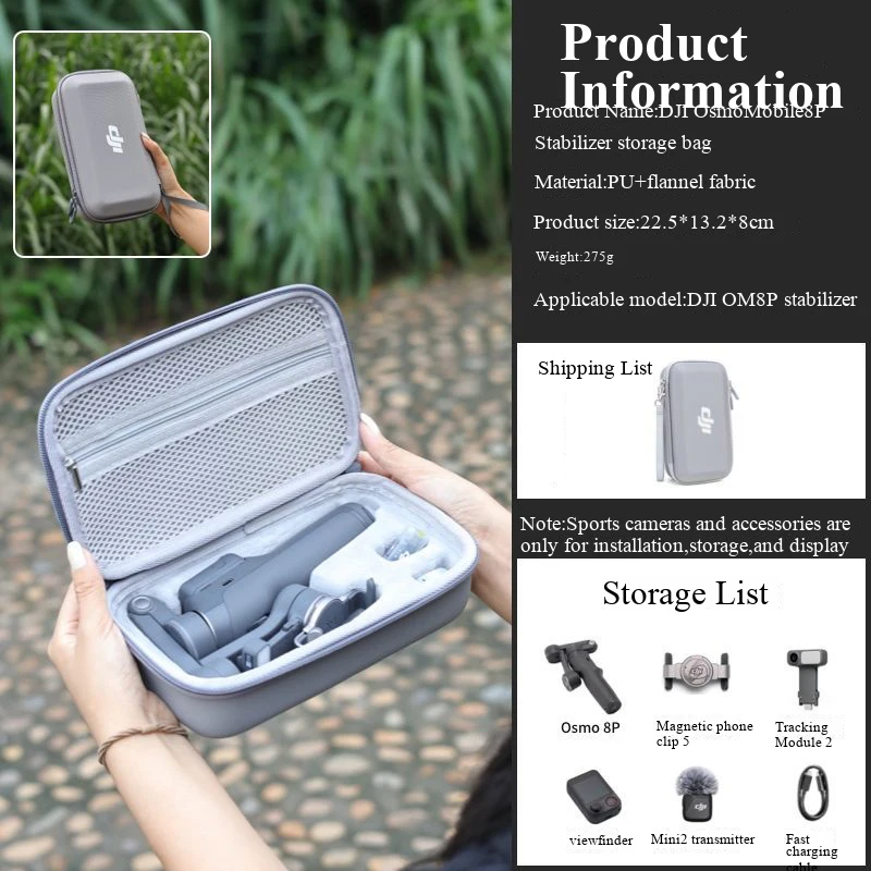 Carrying Bag for DJI Osmo Mobile 8P Accessories Portable Box Handheld Suitcase Cover DJI Osmo 8 Pro Accessories OM 8p Pouches image 6