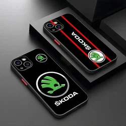 Super Car Design-Skoda Phone Case For IPhone 15 Pro Max 16 14 Pro 13 11 12 Mini Xs X Xr 7 8 Plus Se Matte Translucent Back Cover