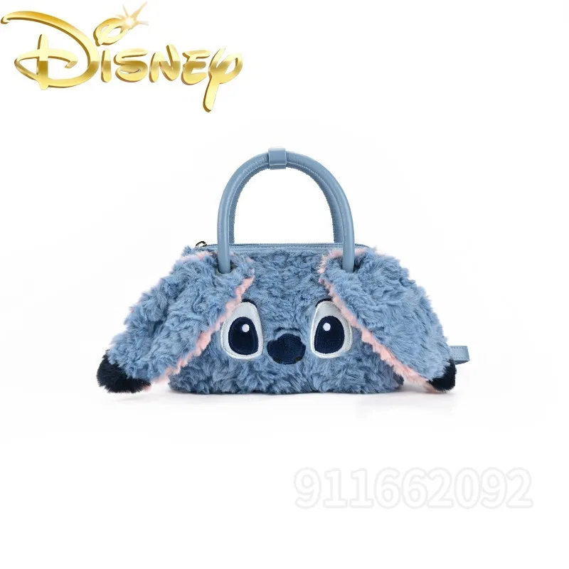 Disney New Plush Mini Women's Handbag Luxury Brand Original Fashion Women's Plush Shoulder Bag Cartoon Cute Mini Women's Bag