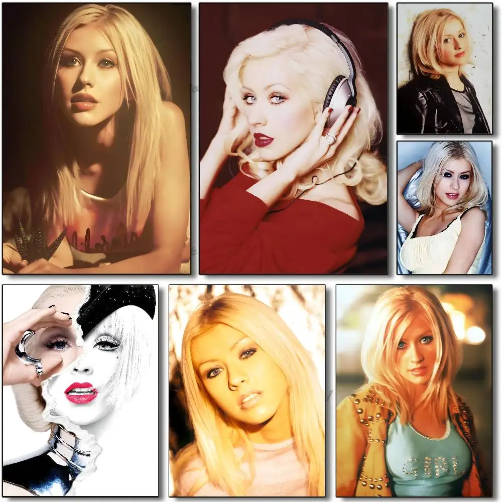 Póster adhesivo de Christina Aguilera Singer, arte de pared impermeable para sala de estar, dormitorio, decoración del hogar, 1 ud.