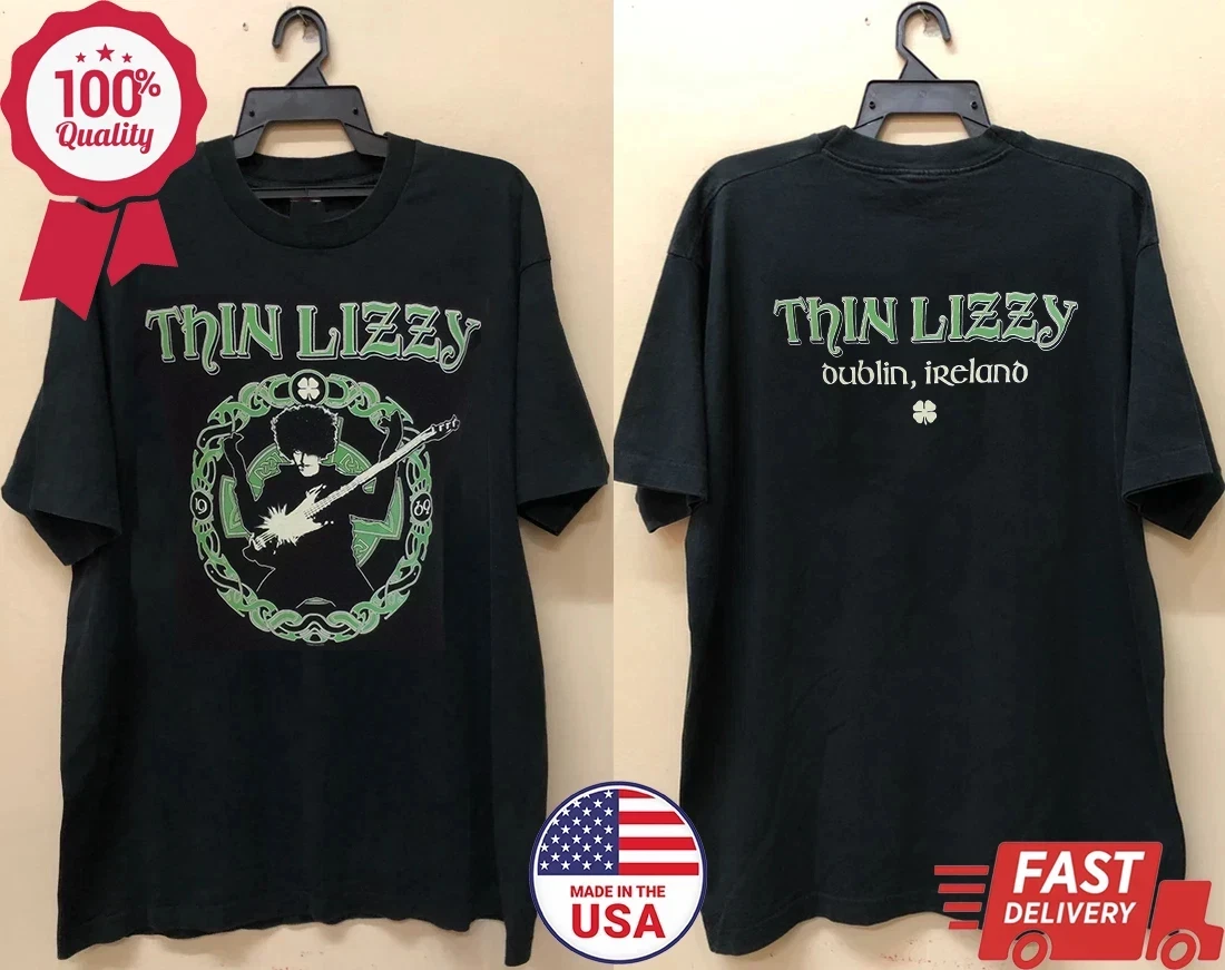 Thin Lizzy Celtic Ring Live Concert T-shirt, Unisex, Pure Cotton, Fun and Comfortable, Street Printed Pattern T-shirt