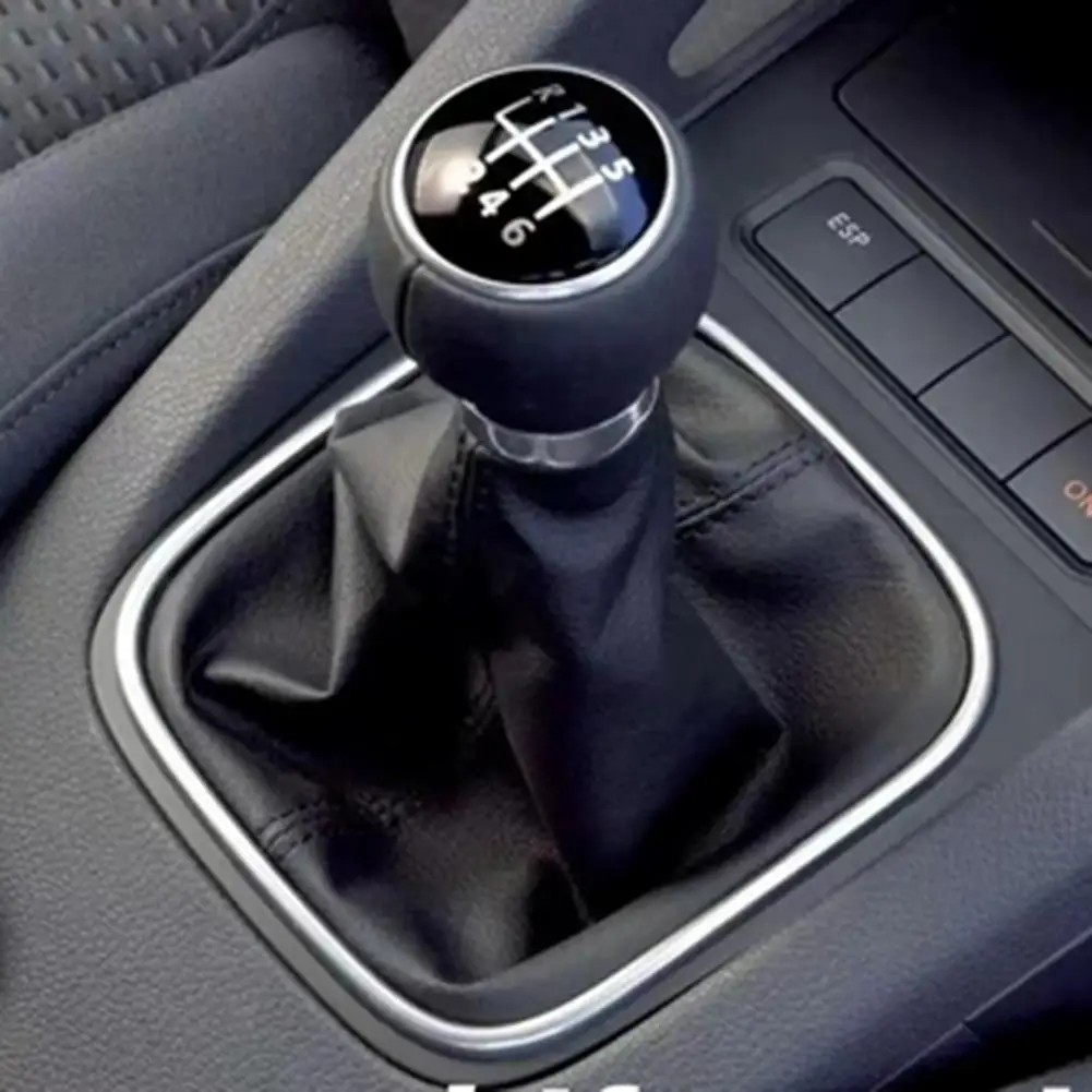 

5/6 Speed Stick Gear Shift Knob With Leather Boot Collar Case For GOLF 5/6 For JETTA MK5 2004-2010 For MK6 2010-2014