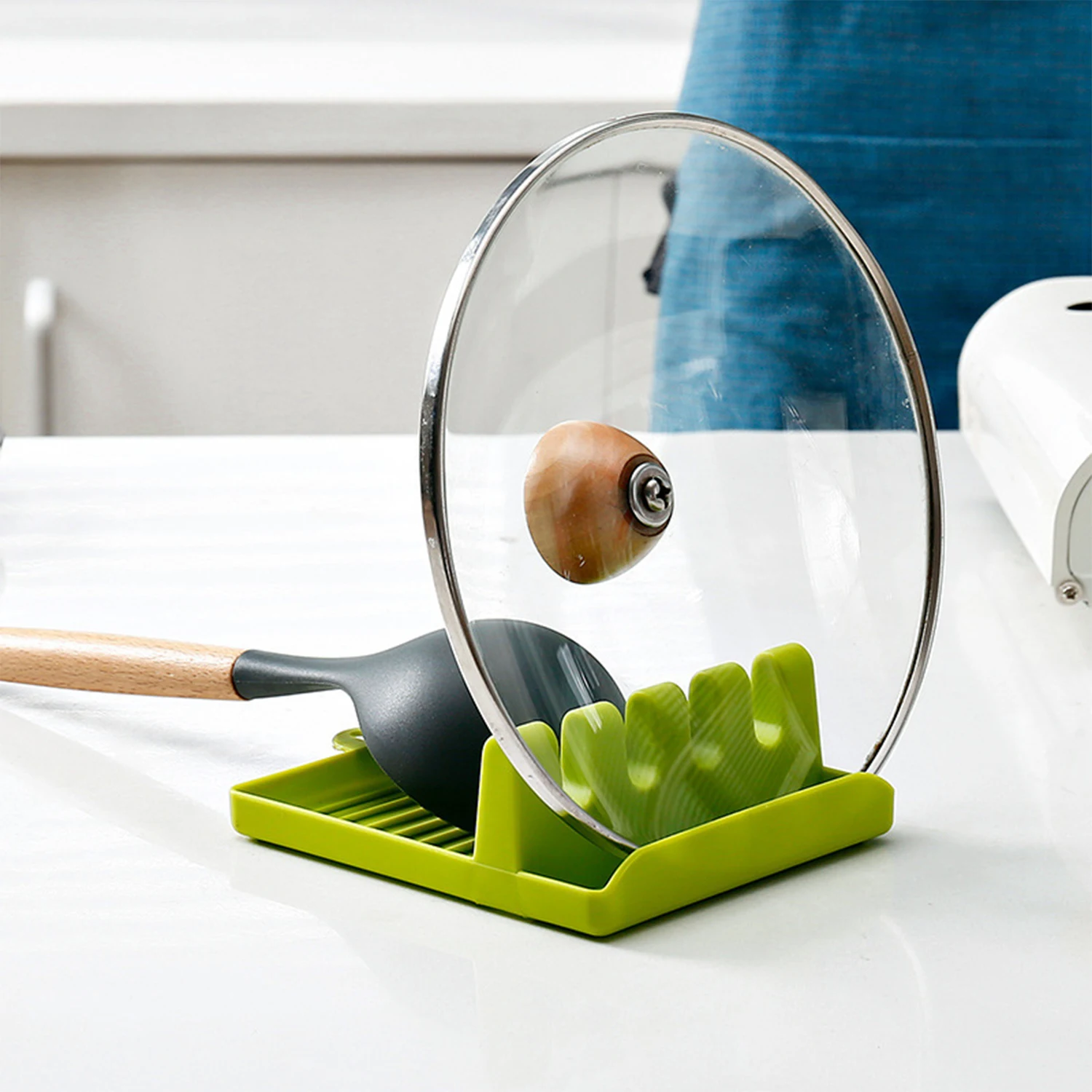 Kitchen Spatula Rack Pot Lid Rack Shelves Counter Top Shovel Spoon Shelf Soup Spoon Pad Put Soup Spoon Chopsticks Holder