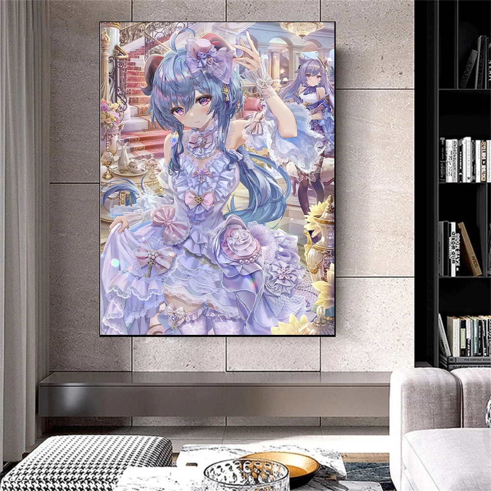 Animal 5D Mosaic Diamond Painting Genshin Impact Beautiful and Lovely Girl Full Diamond Mosaic DIY Cross Stitch Home Decor