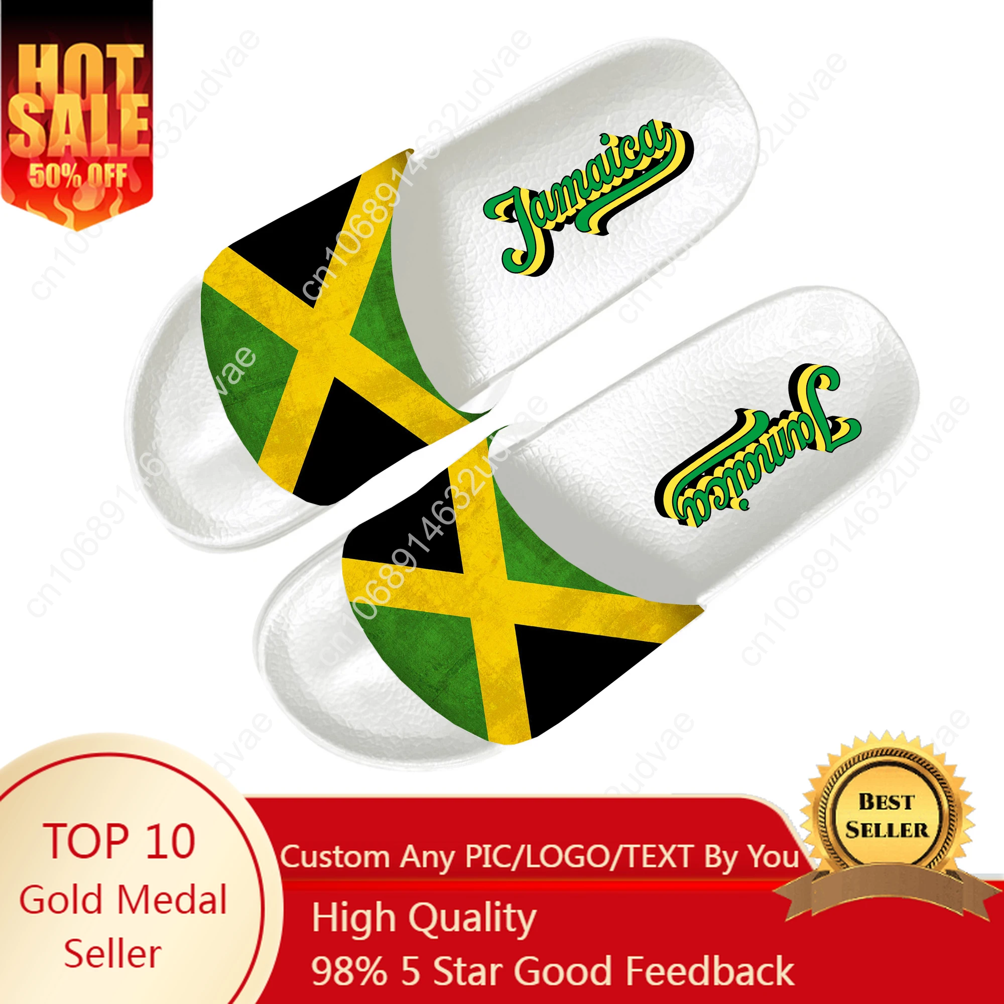 

Jamaican Flag Slippers Home Customized Water Shoes Men Women Teenagers Bathroom Pool Sandals That Can Be Worn Outside