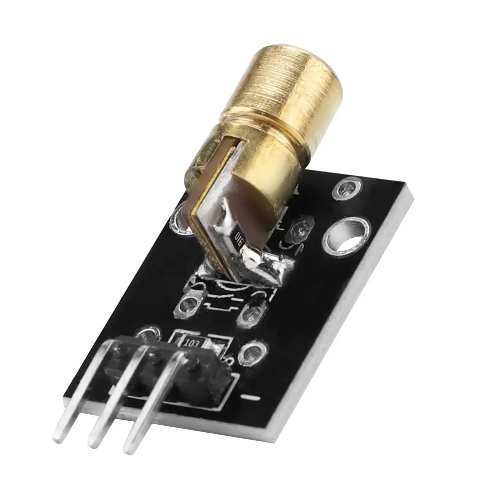 5PCS 3 Pins KY-008 650nm Dot Diode Copper Head Laser Sensor Transmitter Module Red 5V Compatible with Arduino