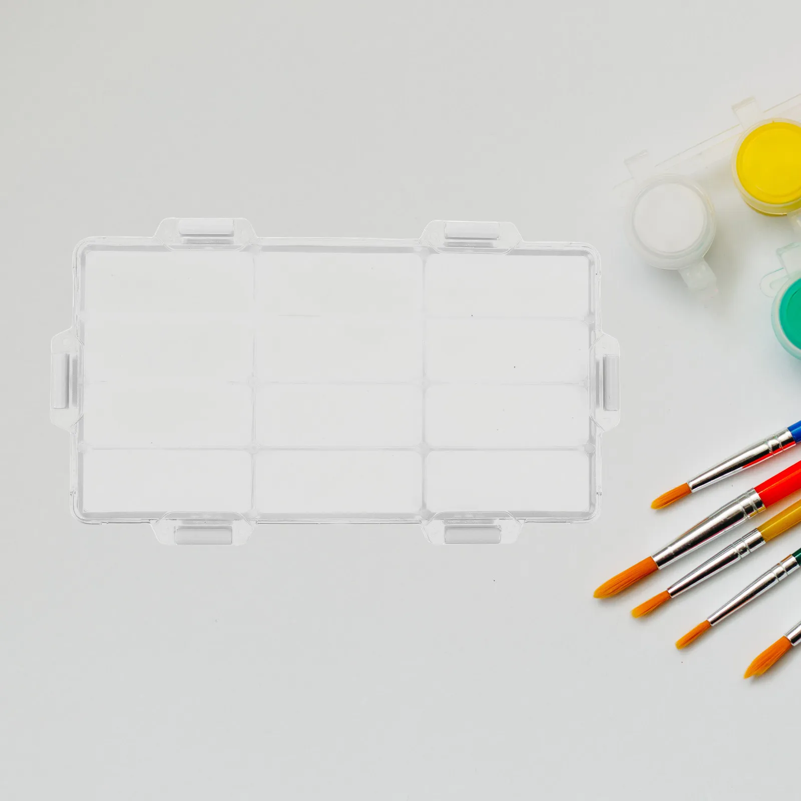 12 Compartment Watercolor Palette Airtight Portable Travel Paint Tray with Silicone Seal for Artists