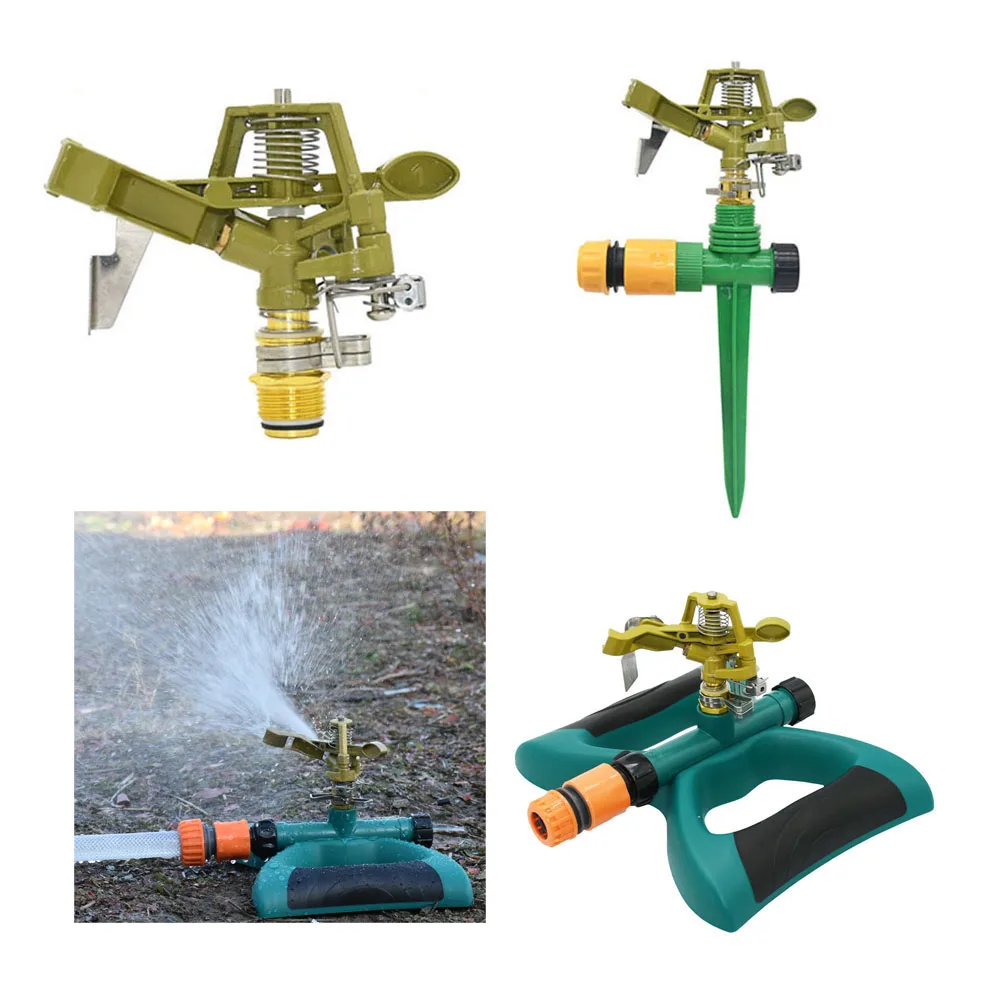 360 Degree Rotating Metal Jet Sprinklers Rocker Nozzles Adjustable Garden Lawn Farm Sprinklers Support Watering Irrigation