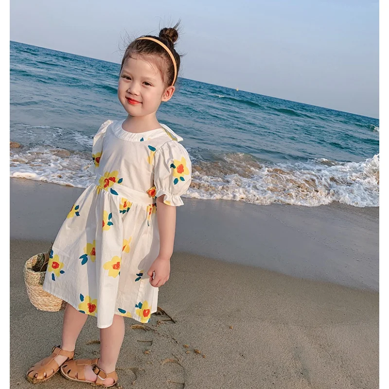 Children's Sweet Dress Summer Girls' Princess Dress Broken Flower Children's Dress3-8One-Piece Delivery for Children's Clothing