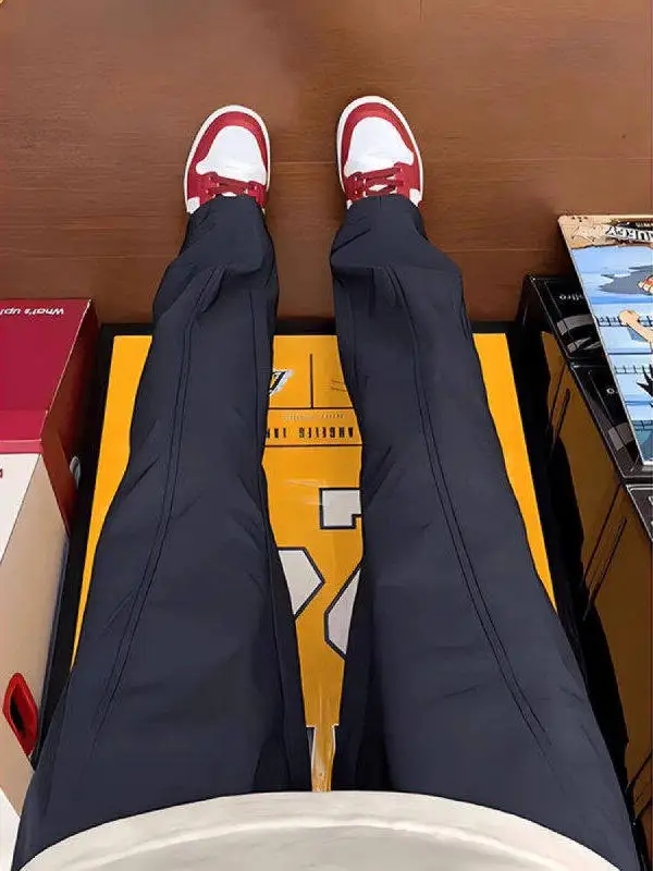 

Мужские повседневные брюки из нейлона Navy Nylon Qui Dry, весенние, в американском стиле, модные, рабочие, с вырезом под нож, свободного кроя, молодежные, стильные